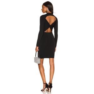 Alice + Olivia NWT Estelle Twist Back Mock Neck Mini Dress in Black XS